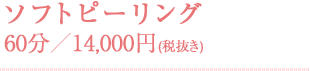 ソフトピーリング 60分／14,000円(税抜き)