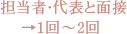 担当者・代表と面接→1回～2回