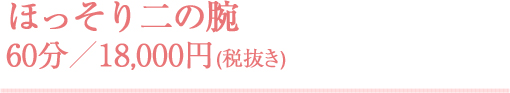 ほっそり二の腕 60分／18,000円(税抜き)