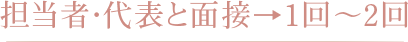 担当者・代表と面接→1回～2回